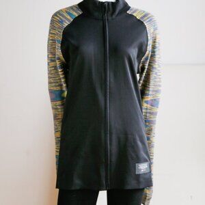 Adidas X Missoni Black Multicolour Sleeve Long Zip Up Running  Jacket
